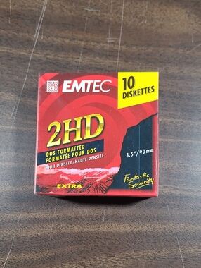 EMTEC 2HD 3.5" Diskettes - Red Box - 10 Discs per Package